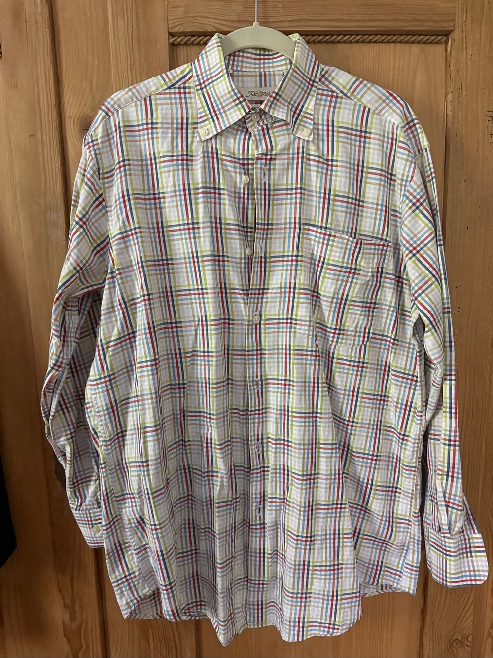 Peter Millar White Multicolor Plaid Button-Down Shirt